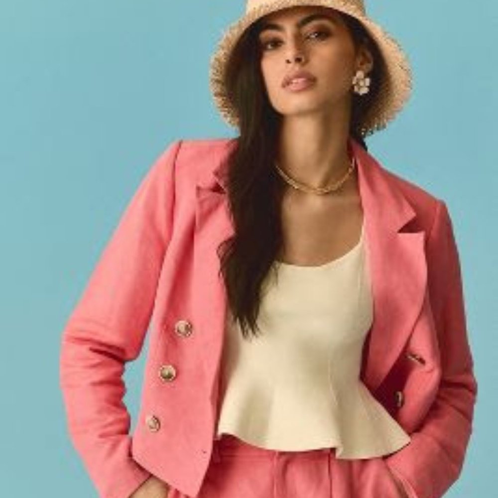 PAIGE CROPPED DOUBLE-BREASTED BLAZER